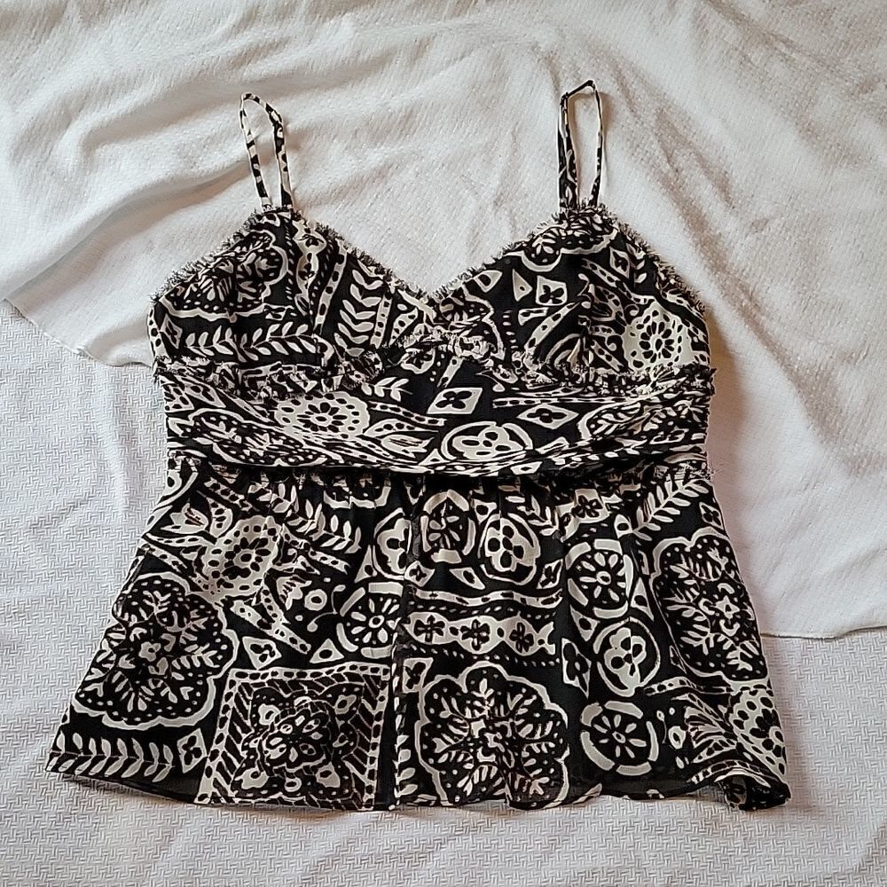 Express Design Studio Black Beige Sexy Camisole Tank Top Small Mint Condition